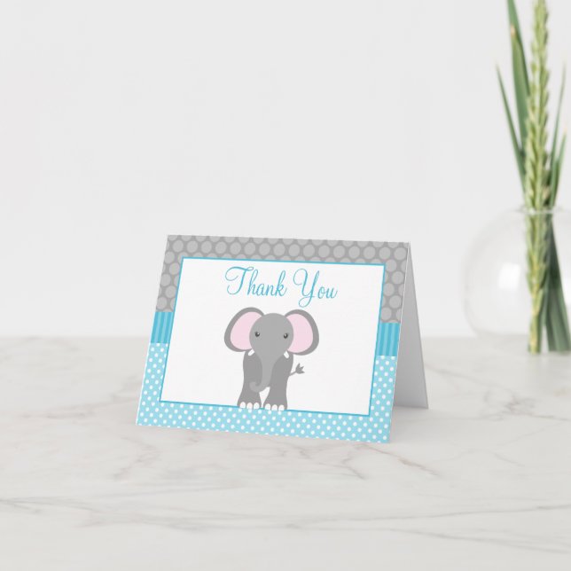 Tarjeta De Agradecimiento Verde azulado Punto de Polka Gris Azul Gris Gracia (Anverso)