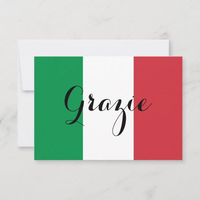 Tarjeta De Agradecimiento Verde Blanco y Rojo Italiano (Anverso)