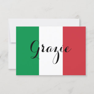 Tarjeta De Agradecimiento Verde Blanco y Rojo Italiano