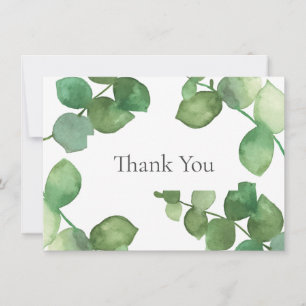 Tarjeta De Agradecimiento Verde Bosque de Eucalipto Gracias
