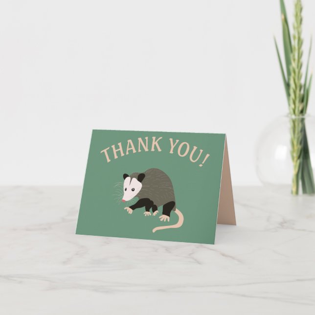 Tarjeta De Agradecimiento Verde claro personalizada ilustracion lindo del (Anverso)