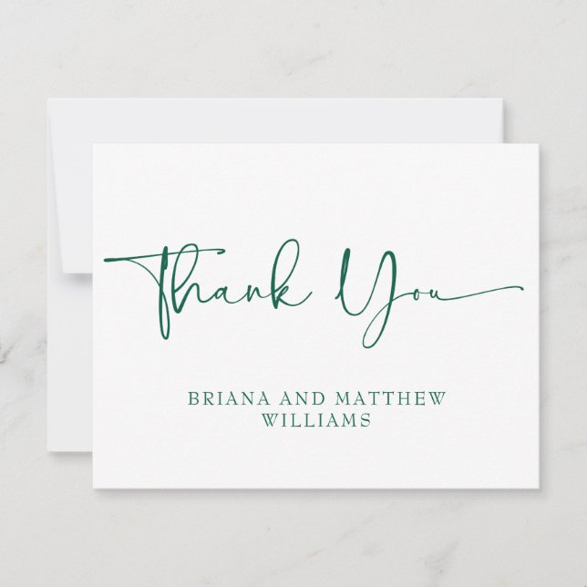 Tarjeta de agradecimiento verde de Esmeralda (Anverso)