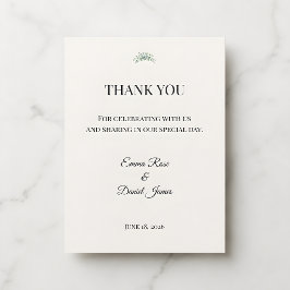 Tarjeta De Agradecimiento Verde de eucalipto de lujo