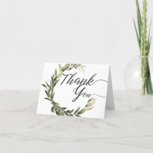 Tarjeta De Agradecimiento Verde Elegante Gracias