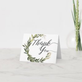 Tarjeta De Agradecimiento Verde Elegante Gracias