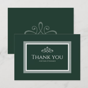 Tarjeta de agradecimiento verde esmeralda
