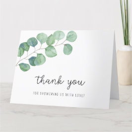 Tarjeta De Agradecimiento Verde Eucalipto - gracias por el baby shower