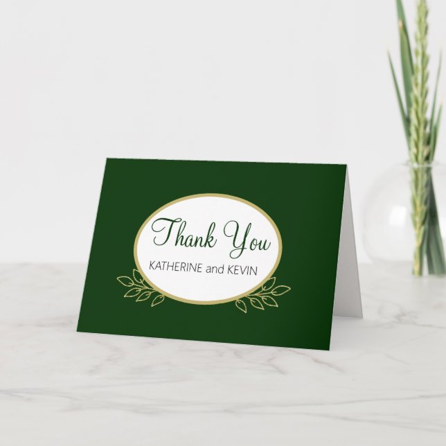 Tarjeta De Agradecimiento Verde forestal simple (Anverso)