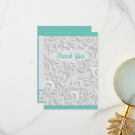 Tarjeta De Agradecimiento Verde menta bonito