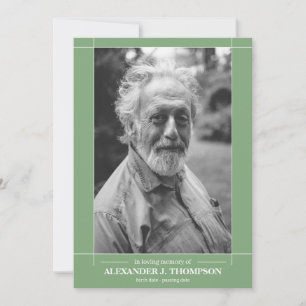 Tarjeta De Agradecimiento Verde menta y blanco modernos en entierro cariñoso