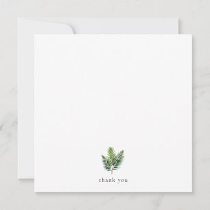 Tarjeta De Agradecimiento Verde Minimalista Personalizado Cuadrado