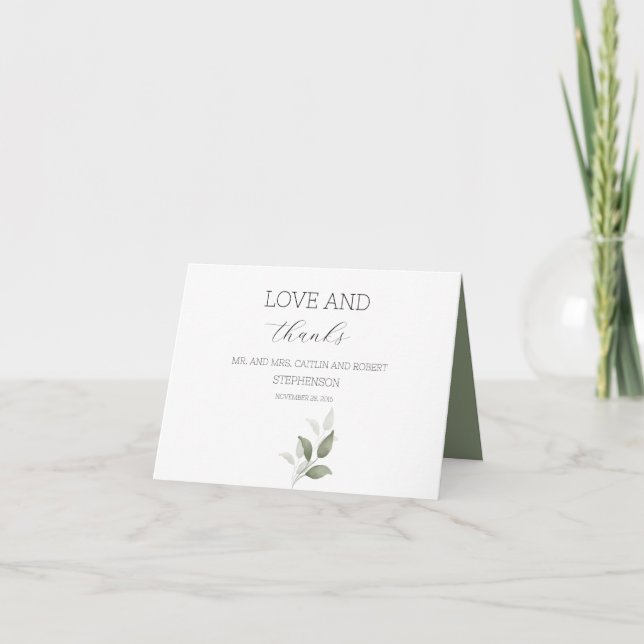 Tarjeta De Agradecimiento Verde Moderno (Anverso)