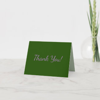 Tarjeta De Agradecimiento Verde Oscuro con Texto de Lavanda