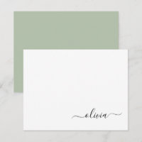 Verde Salvia Minimalista Monograma Moderno Elegant