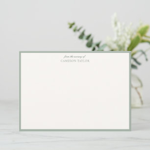Tarjeta De Agradecimiento Verde Salvia Rayado De Guardería Cumpleaños De Beb