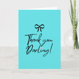 Tarjeta De Agradecimiento Verde Teal & Diamante