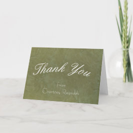 Tarjeta de agradecimiento verde toscano