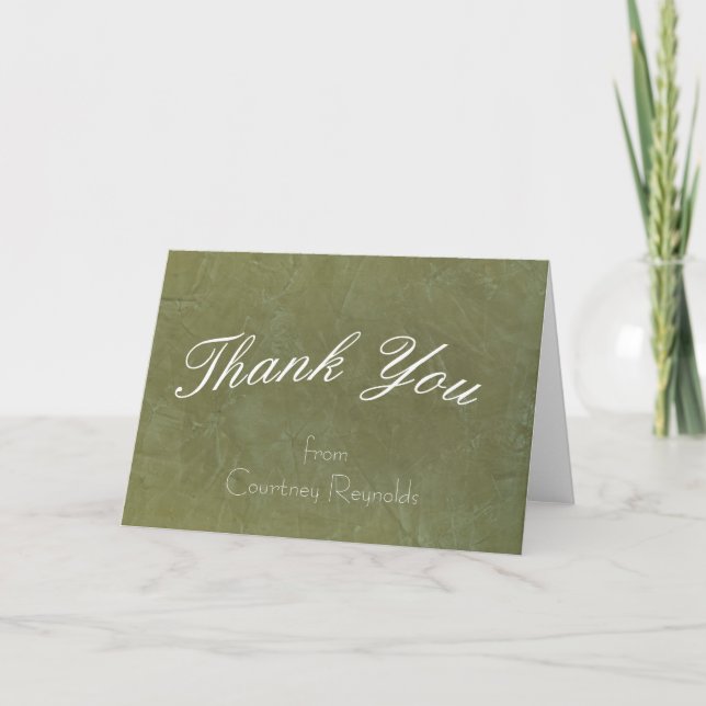 Tarjeta de agradecimiento verde toscano (Anverso)