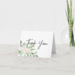 Tarjeta de agradecimiento verde y blanco