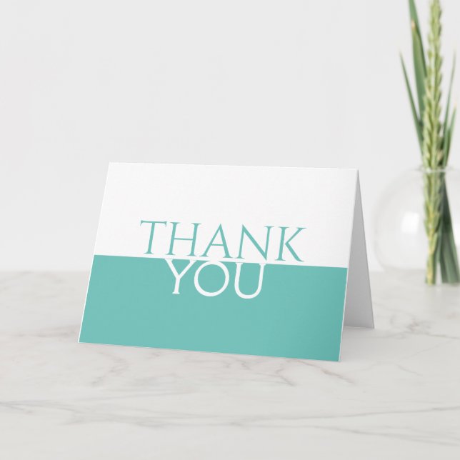 Tarjeta De Agradecimiento Verde y blanco Gracias por un día especial (Anverso)