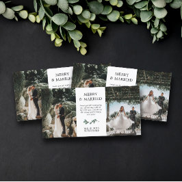 Tarjeta De Agradecimiento Verdes Minimalistas Mistletoe Merry Navidades casa