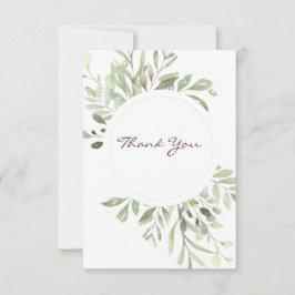 Tarjeta De Agradecimiento Verdor botánico suave romántico