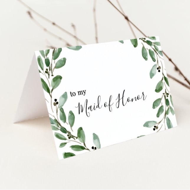 Tarjeta De Agradecimiento Verdor de verano Eucalyptus, doncella de honor gra (Subido por el creador)