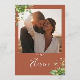 Tarjeta De Agradecimiento Verdor Floral Foto Terracotta Número de tabla