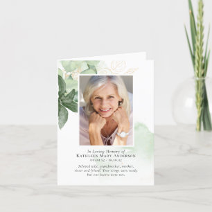 Tarjeta De Agradecimiento Verdor Fotos Modernas Solidaridad Funeral Doblado