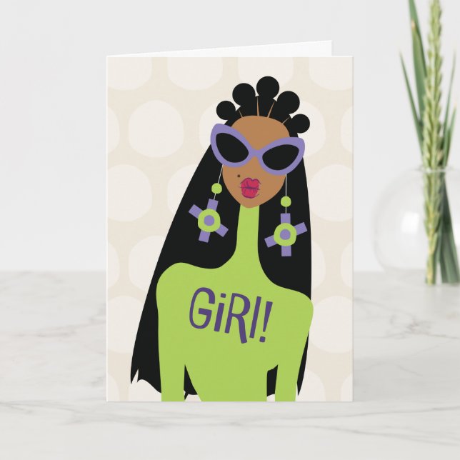 Tarjeta De Agradecimiento Verifica tus amigos fuertes - Chica (Anverso)