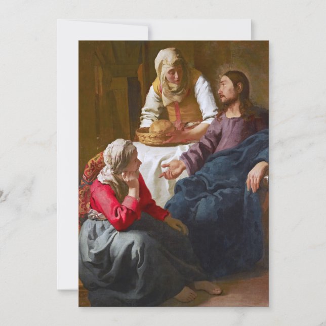 Tarjeta De Agradecimiento Vermeer - Cristo en la Casa de Martha y María (Anverso)