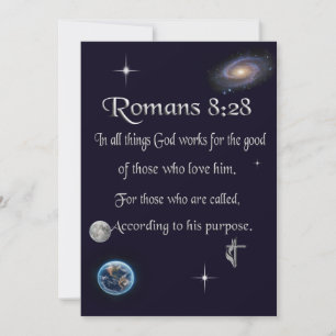 Tarjeta De Agradecimiento versículo bíblico cristiano Romanos 8:28