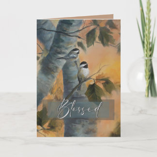 Tarjeta De Agradecimiento Versión bendecida de Chickadees