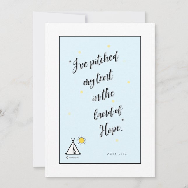 Tarjeta De Agradecimiento Verso de la Biblia sobre fondo azul esperanza (Anverso)