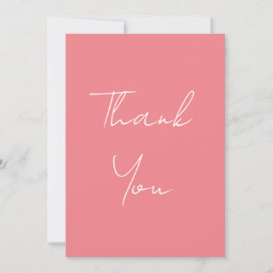 Tarjeta De Agradecimiento Vertical Rosa Profesional Letra a Mano