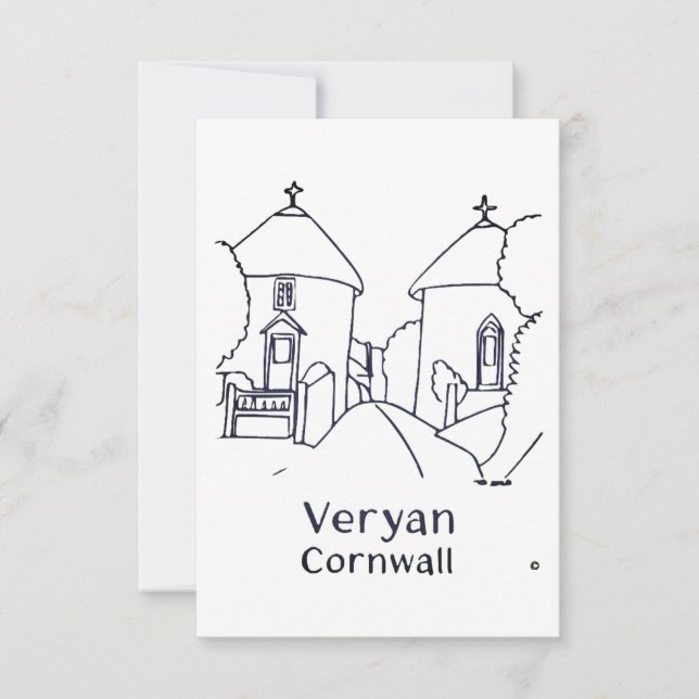 Tarjeta De Agradecimiento Veryan Roundhouses card (Anverso)