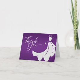 Tarjeta De Agradecimiento Vestido Boda blanco en ducha marrón novia