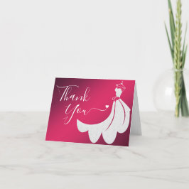 Tarjeta De Agradecimiento Vestido boda en vino | Personalizado Bridal Shower
