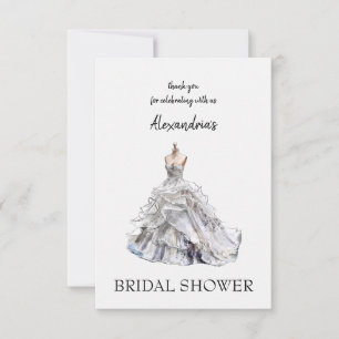 Tarjeta De Agradecimiento Vestido de Despedida de Soltera Personalizado Grac