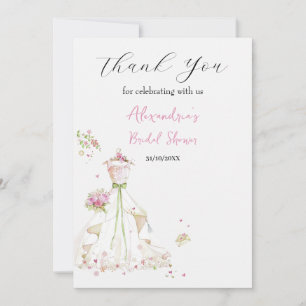 Tarjeta De Agradecimiento Vestido de Despedida de Soltera Personalizado Grac