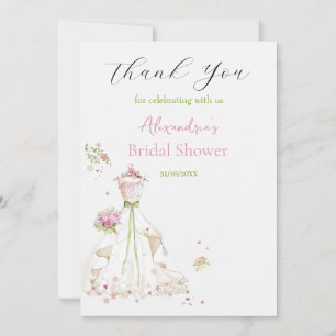 Tarjeta De Agradecimiento Vestido de Despedida de Soltera Personalizado Grac