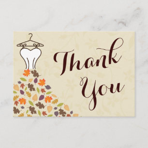 Tarjeta De Agradecimiento Vestido de Novia Autumn Leaves Gracias