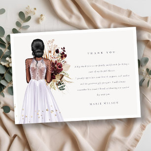 Tarjeta De Agradecimiento Vestido de novia elegante boho lila regalo de boda