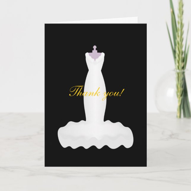 Tarjeta De Agradecimiento vestido de novia, ¡Gracias! (Anverso)