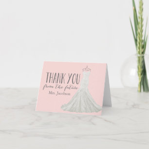 Tarjeta De Agradecimiento Vestido de Novia Moderno   Regalo de Despedida de 