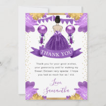 Vestido Morado Princesa de Cabello Castaño Dulces 