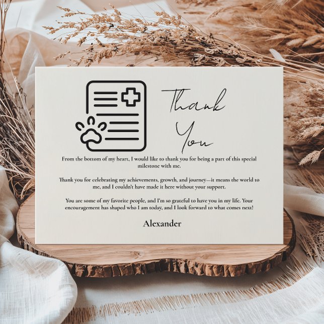 Tarjeta De Agradecimiento Vet Med Paw Syringe Graduation Party (Subido por el creador)