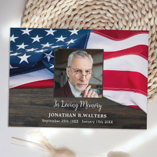 Tarjeta De Agradecimiento Veterano conmemorativo Patriótico Bandera de Estad
