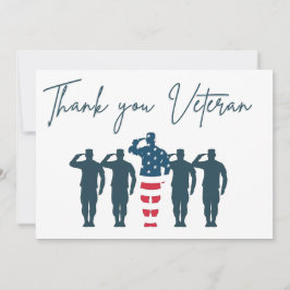 Tarjeta De Agradecimiento Veteranos Gracias | Apreciación patriótica