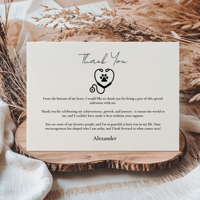 Tarjeta De Agradecimiento Veterinarian Graduation Party (Subido por el creador)